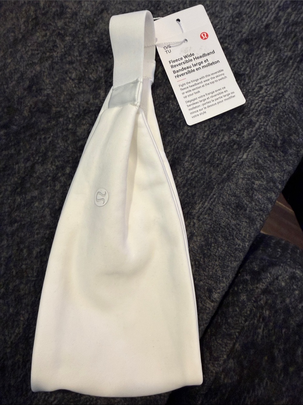 lululemon athletica White Fleece Wide Reversible Headband